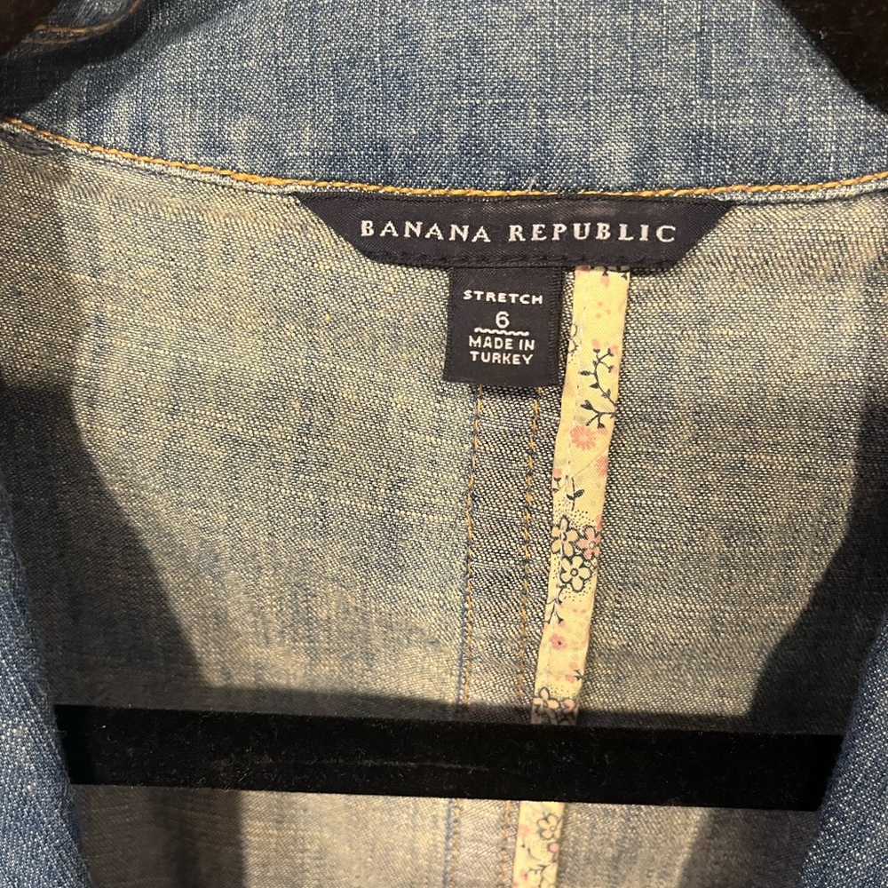 Banana Republic Blue Jean Jacket with Tie Front - Picture 3 of 7